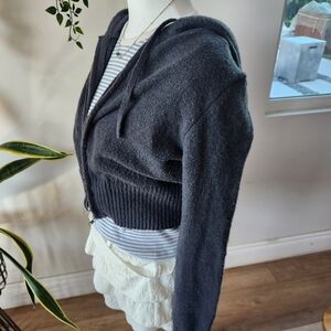 Garage Charcoal Hooded Cardigan